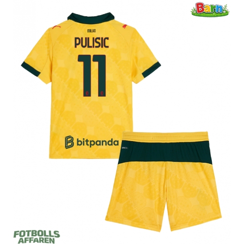 AC Milan Christian Pulisic #11 Tredjeställ Barn 2025-26 Kortärmad (+ Korta byxor)